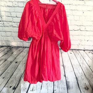 Vibrant Red Long Sleeve Dress. Size XL